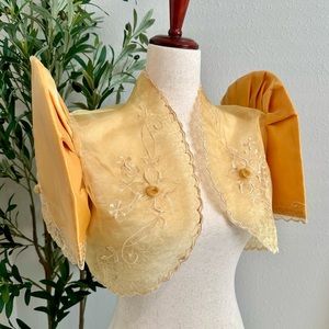 Yellow Gold Organza Terno Sleeve Filipiniana Bolero 🖤